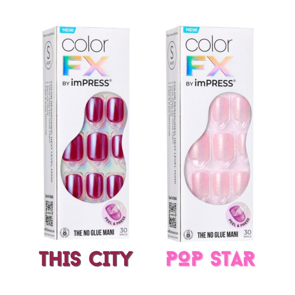 PICK ONE KISS imPRESS ColorFX Press On Nails - Various Pink and Red NWT